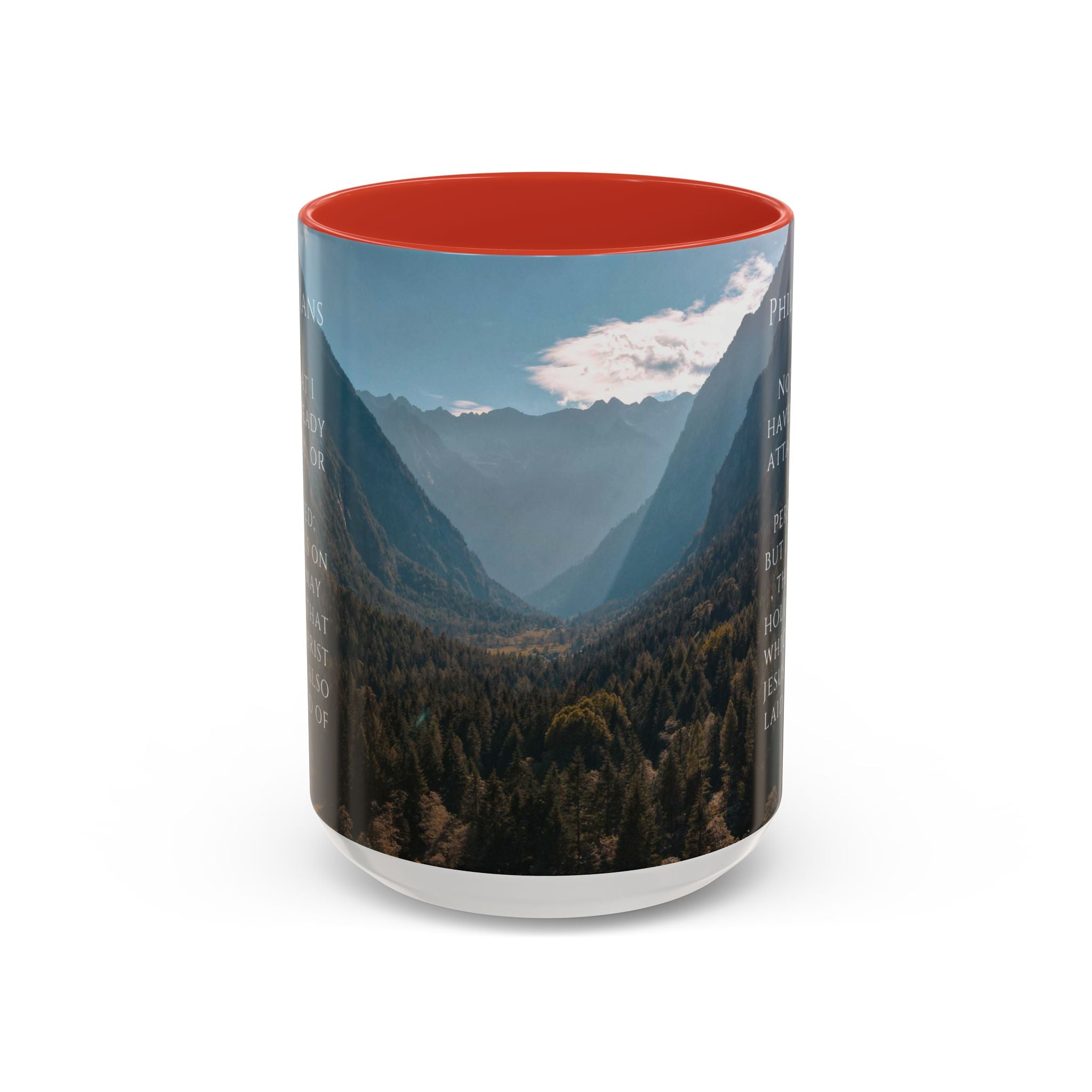 Philippians Bible Verse Mountain Mug – Ceramic Accent Cup