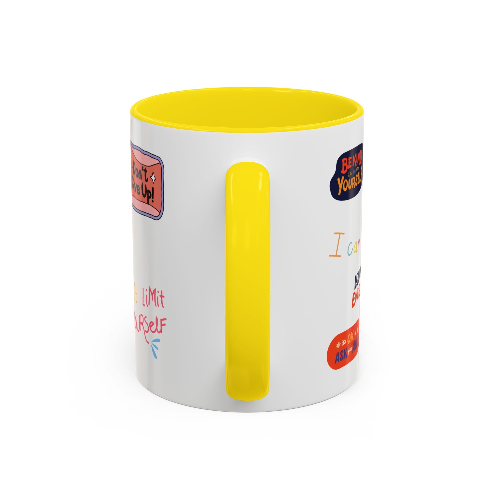 Motivational Sticker Collage Coffee Mug – Ceramic Accent