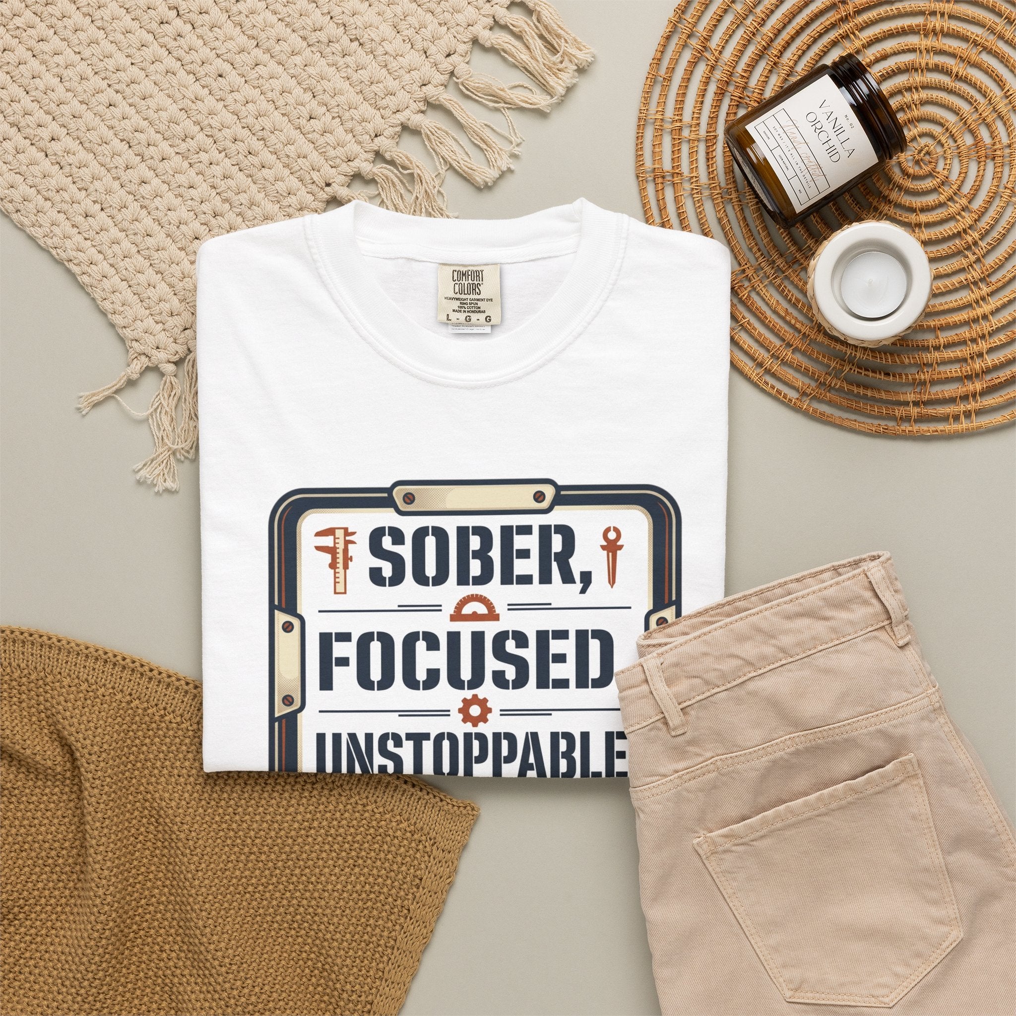 Sober Focused Unstoppable Graphic Tee – Relaxed Fit