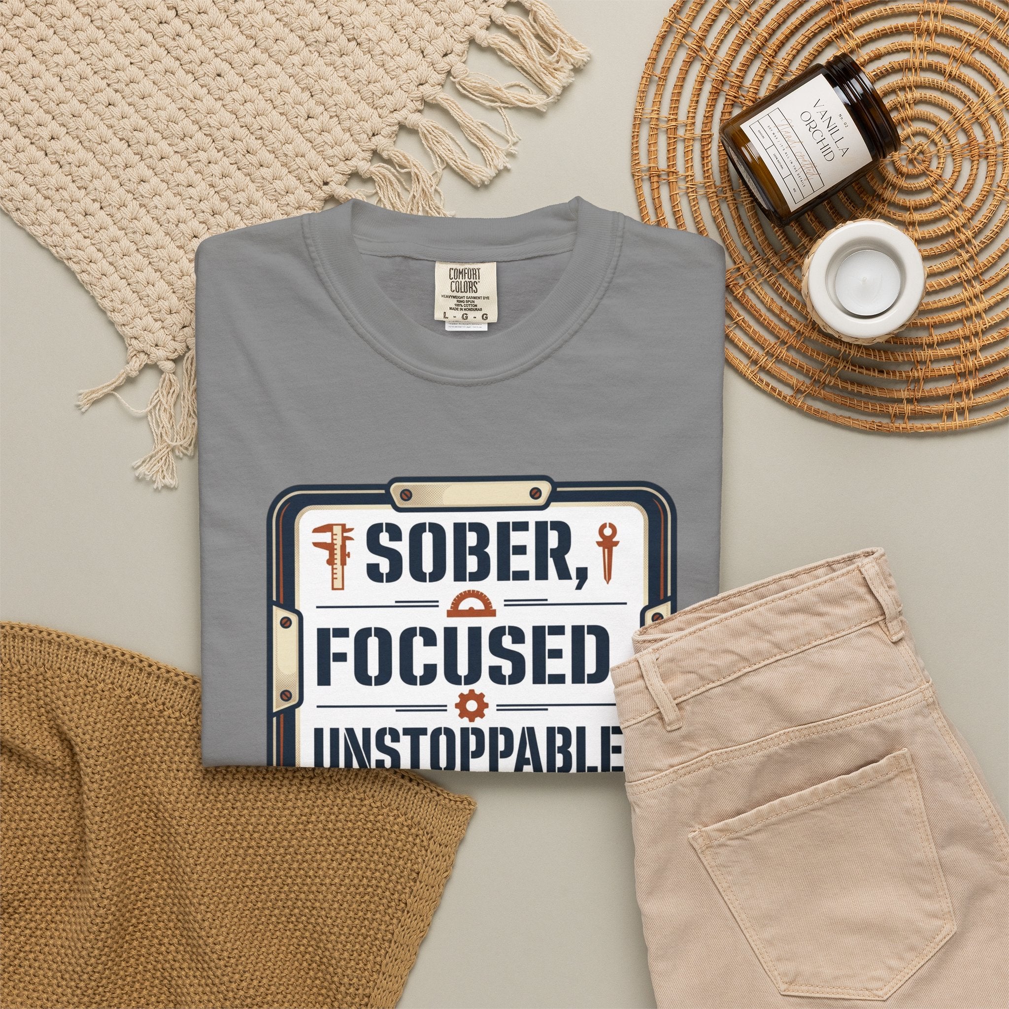 Sober Focused Unstoppable Graphic Tee – Relaxed Fit