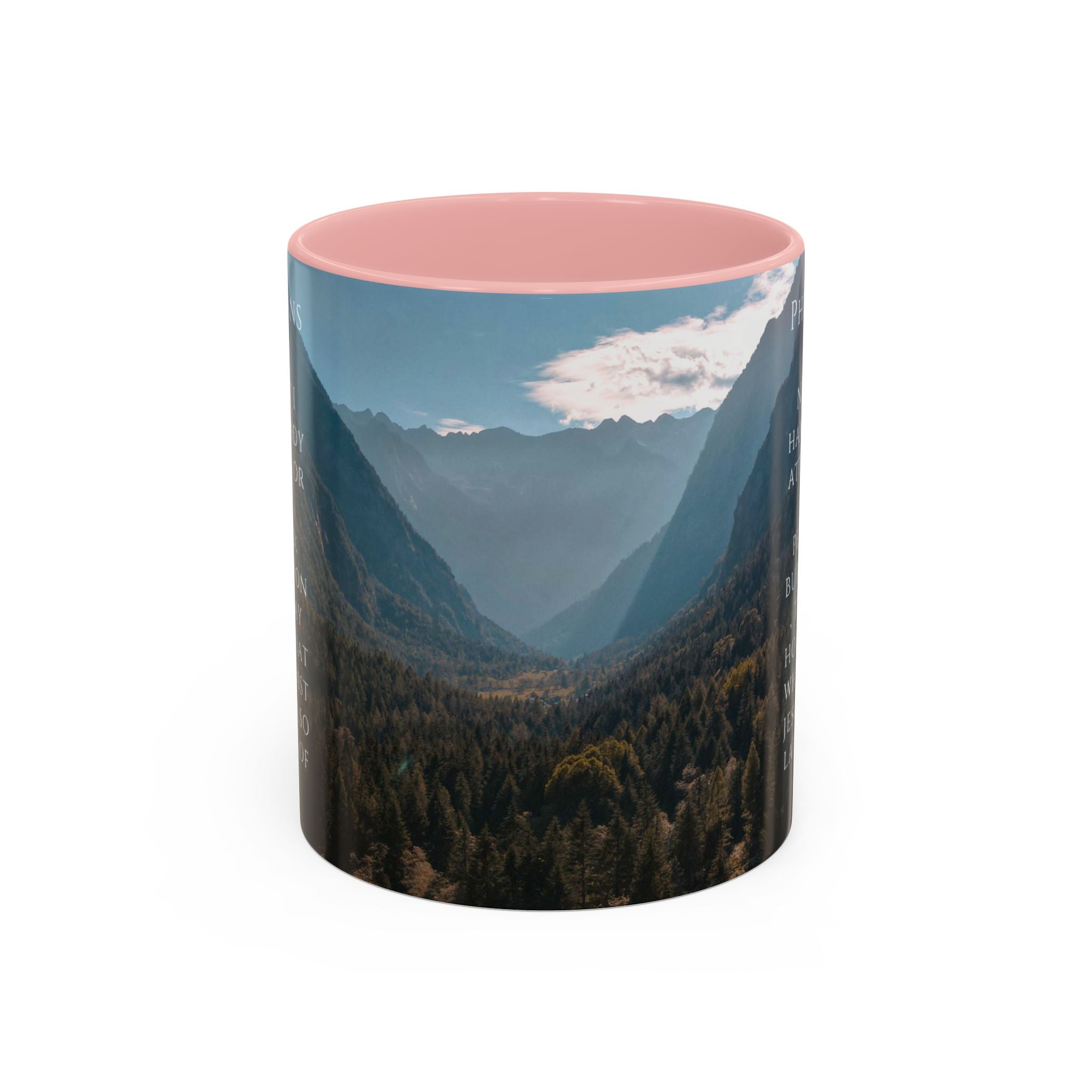 Philippians Bible Verse Mountain Mug – Ceramic Accent Cup