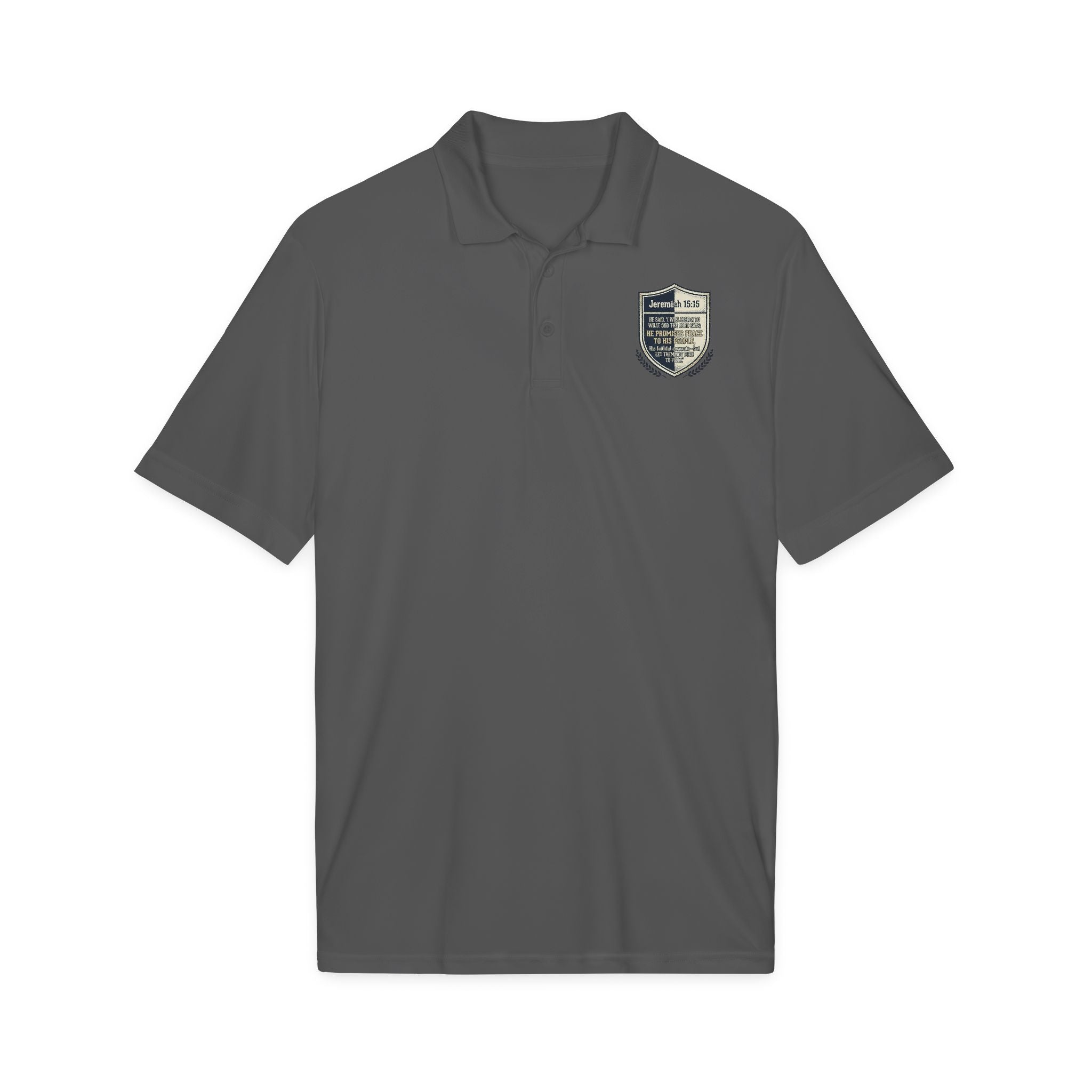 Embroidered Christian Polo Shirt – Vintage Shield Crest