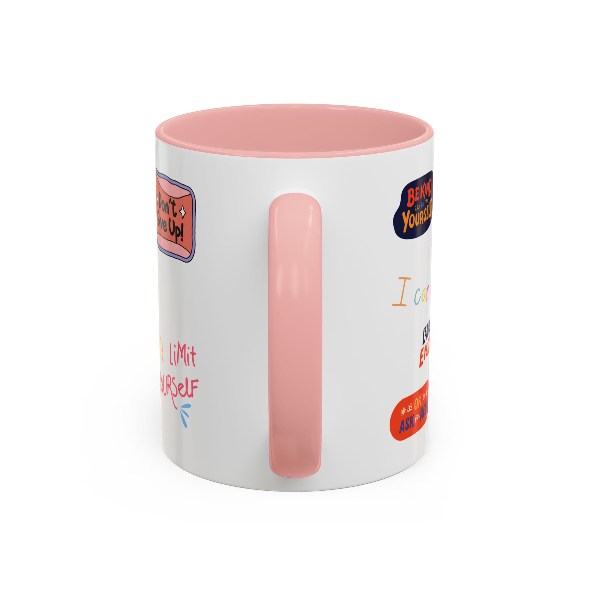 Motivational Sticker Collage Coffee Mug – Ceramic Accent
