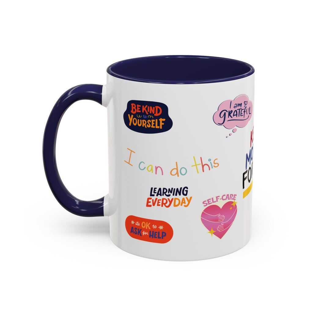 Motivational Sticker Collage Coffee Mug – Ceramic Accent