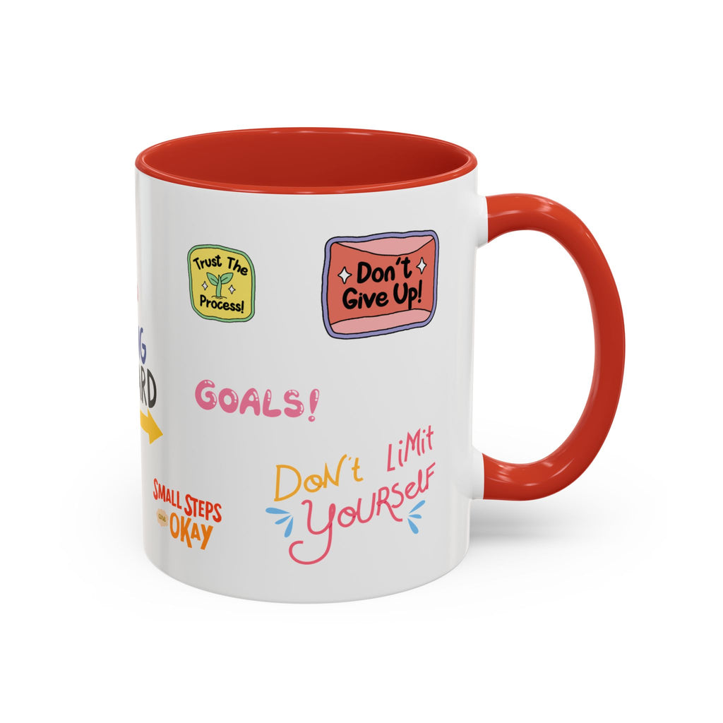 Motivational Sticker Collage Coffee Mug – Ceramic Accent