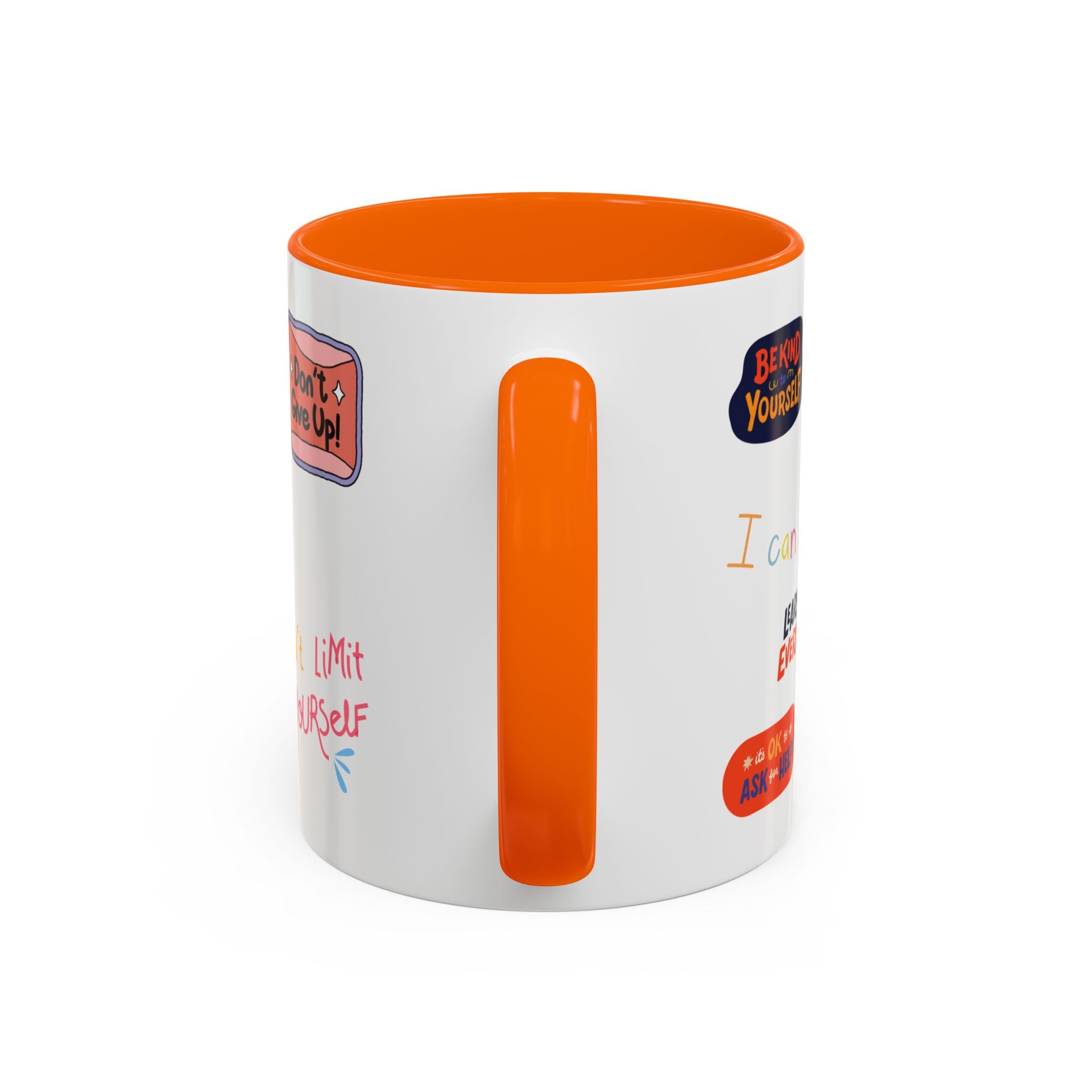 Motivational Sticker Collage Coffee Mug – Ceramic Accent