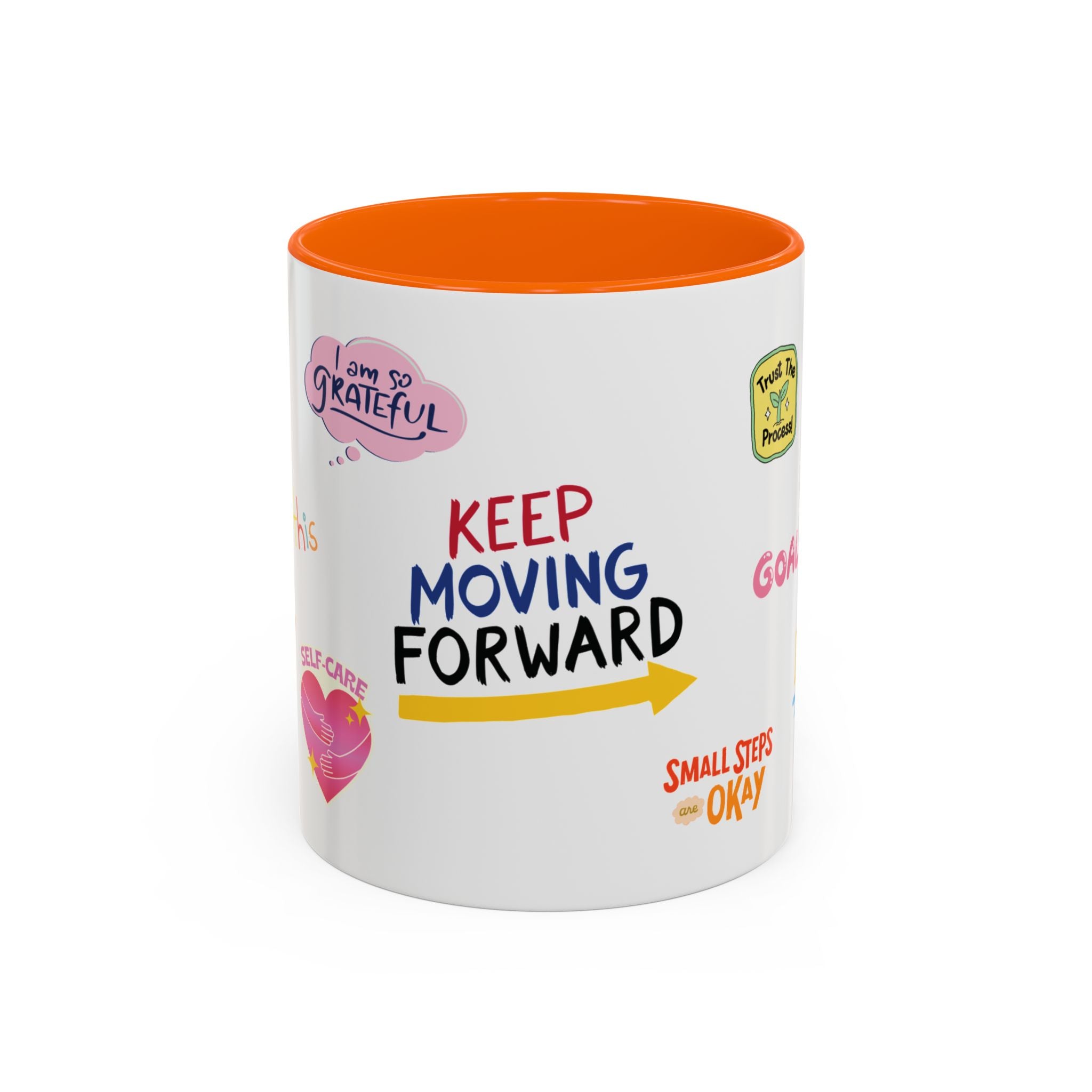 Motivational Sticker Collage Coffee Mug – Ceramic Accent