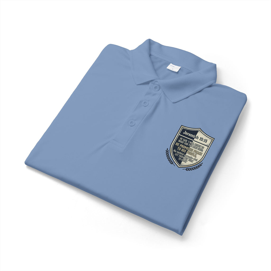 Embroidered Christian Polo Shirt – Vintage Shield Crest