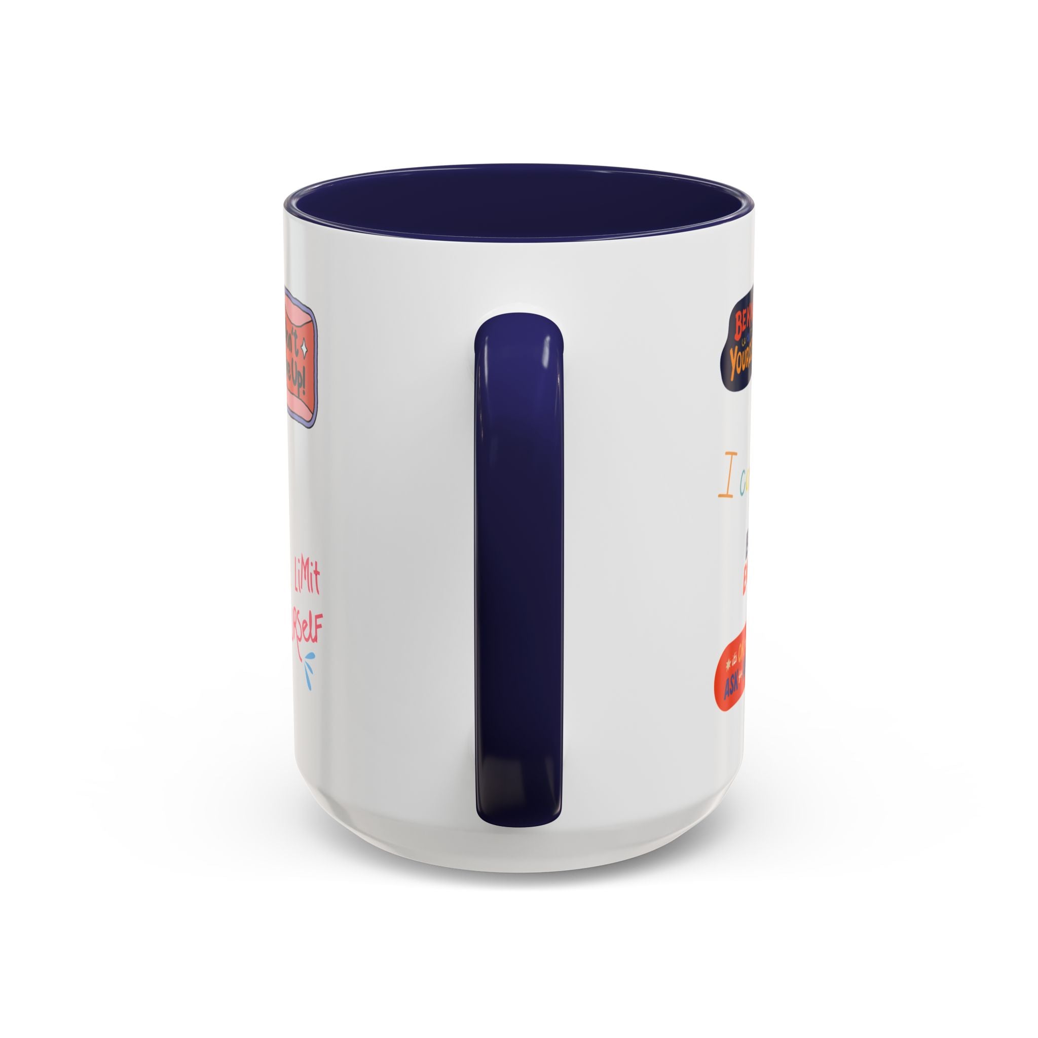Motivational Sticker Collage Coffee Mug – Ceramic Accent