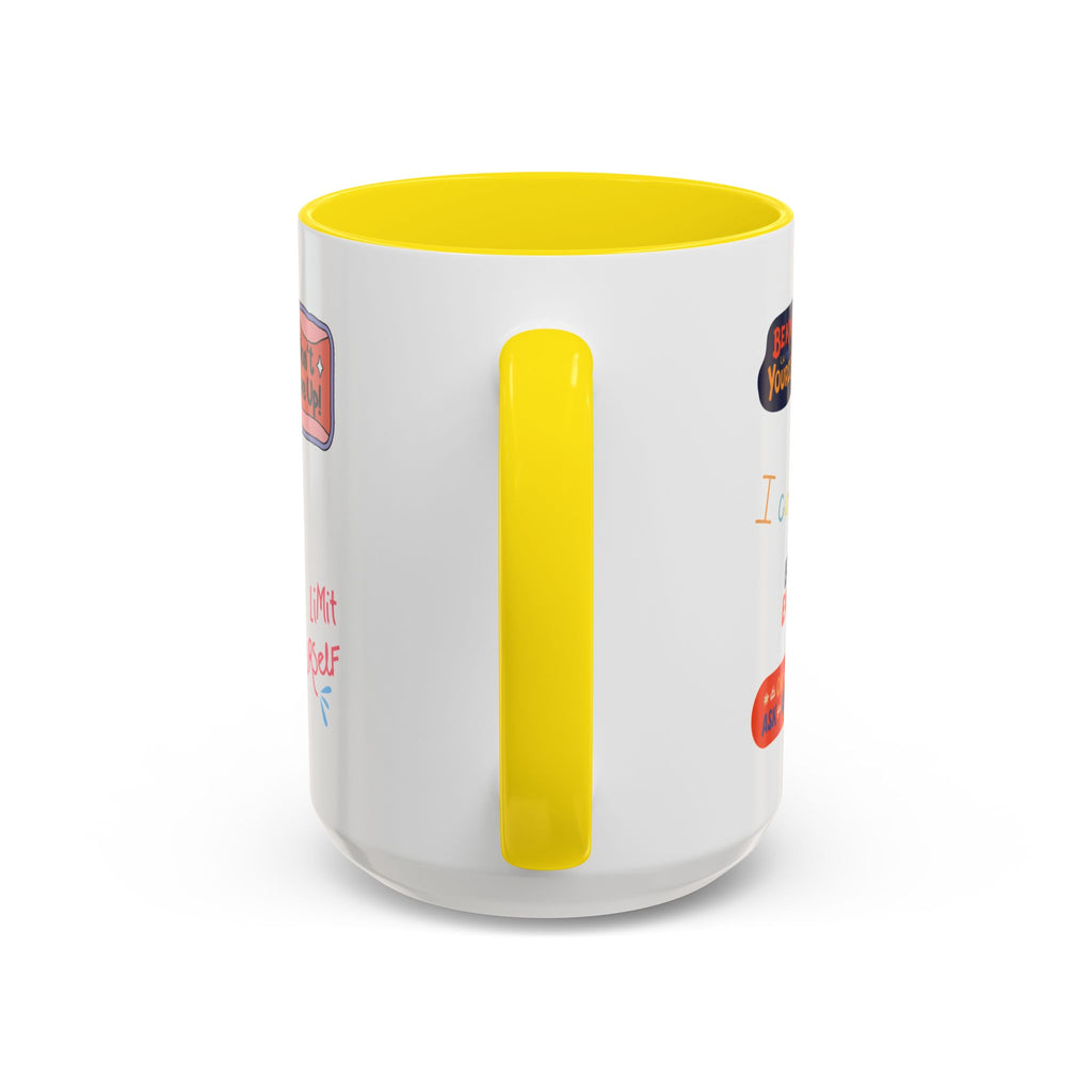 Motivational Sticker Collage Coffee Mug – Ceramic Accent