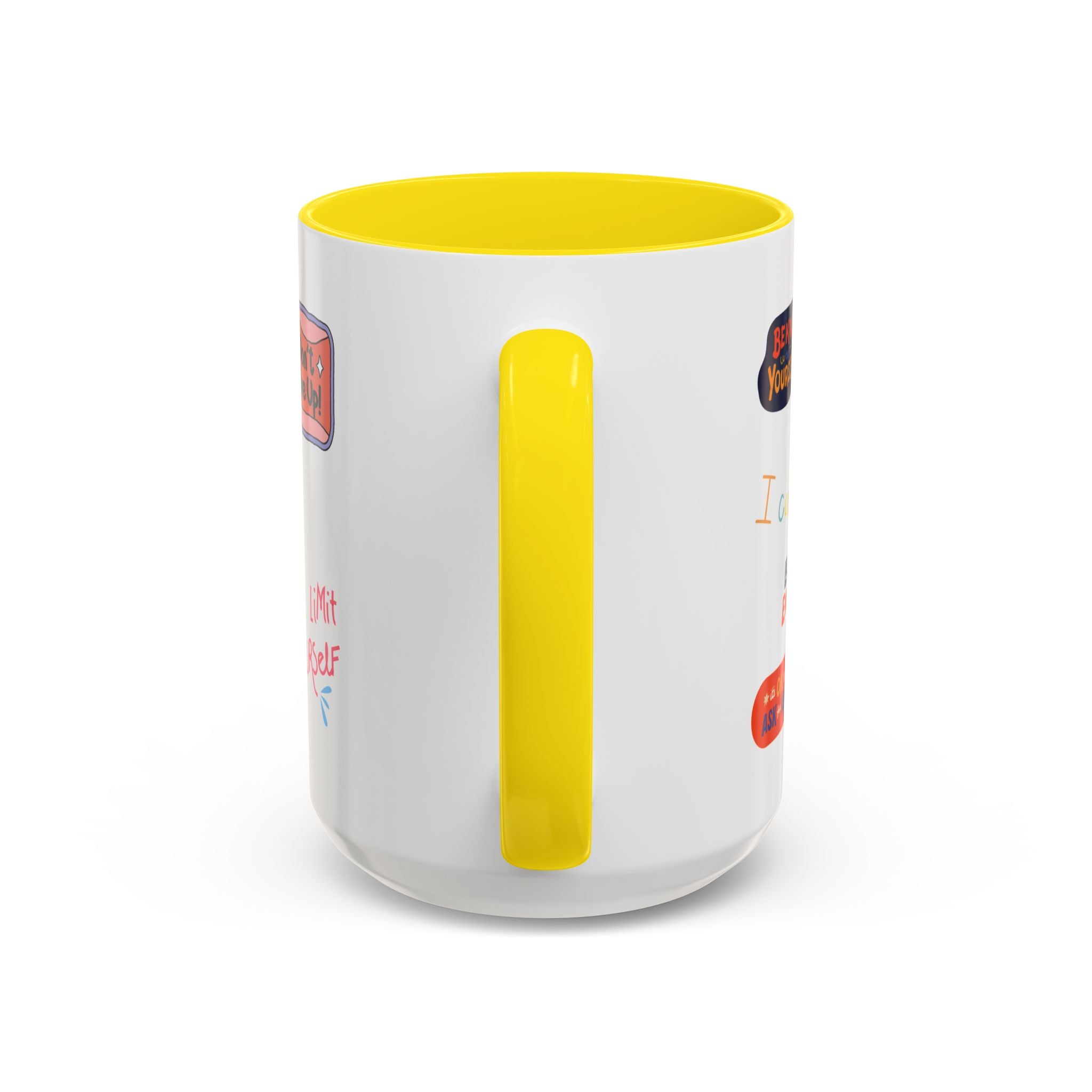 Motivational Sticker Collage Coffee Mug – Ceramic Accent