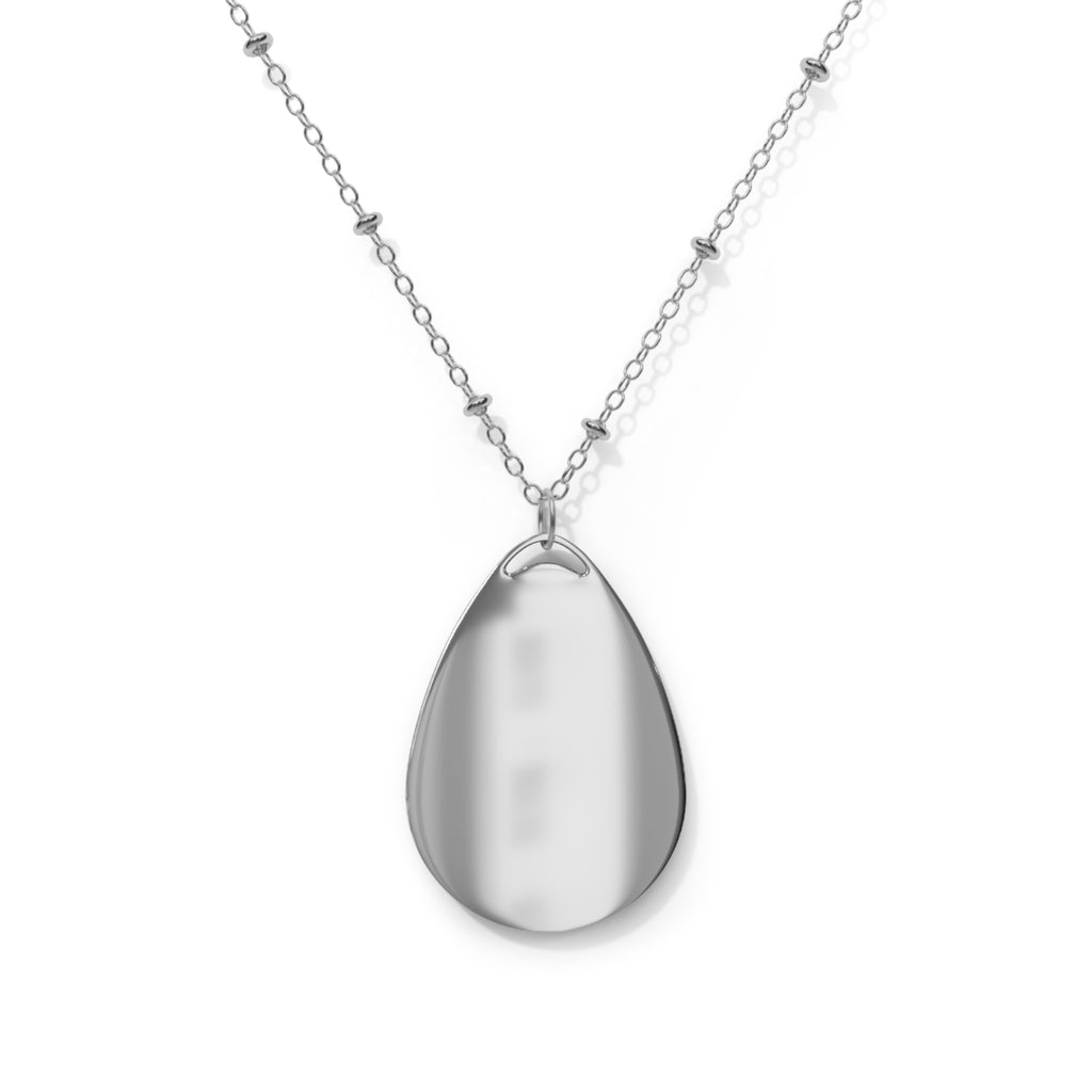 Oval Photo Keepsake Pendant Necklace With Glossy Finish