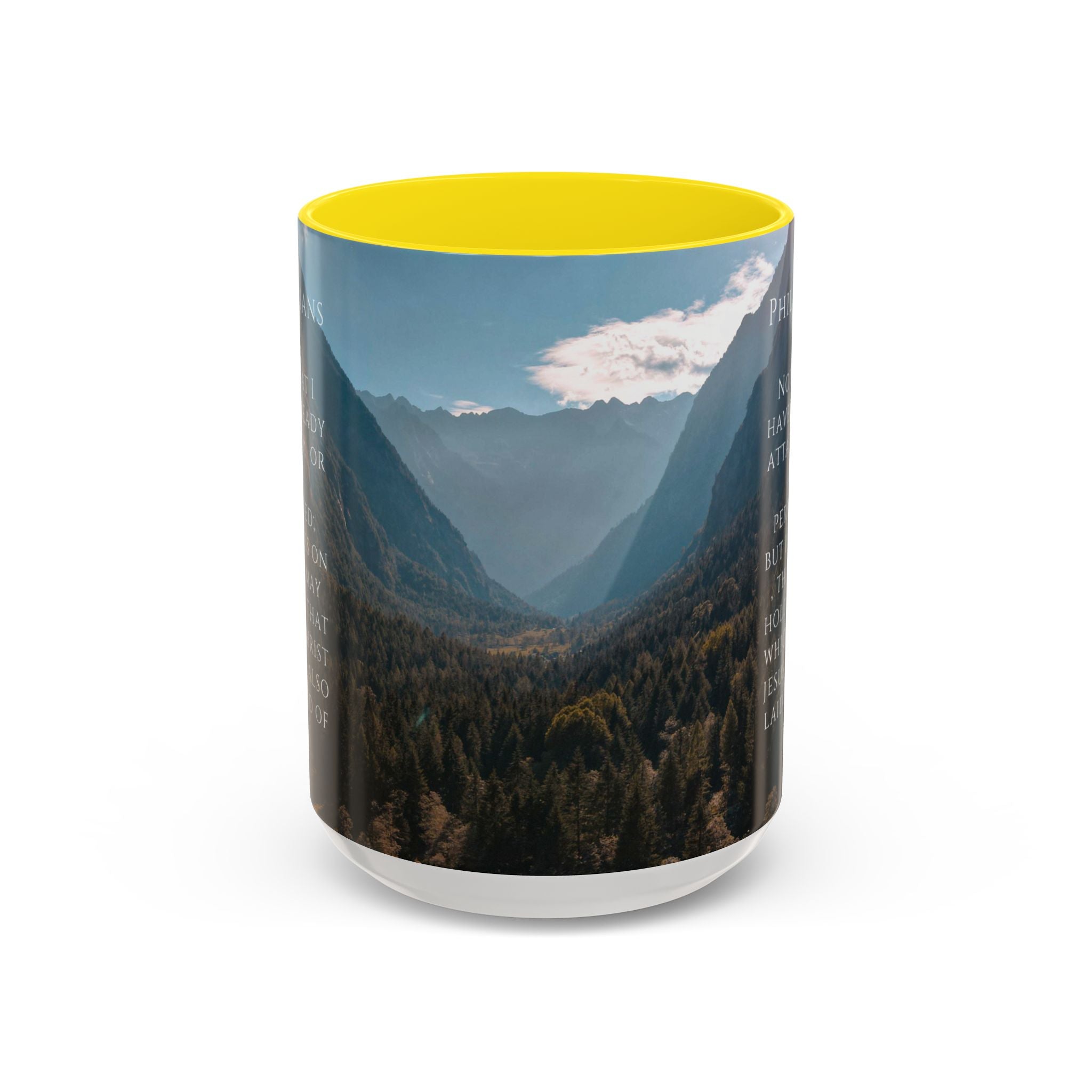 Philippians Bible Verse Mountain Mug – Ceramic Accent Cup