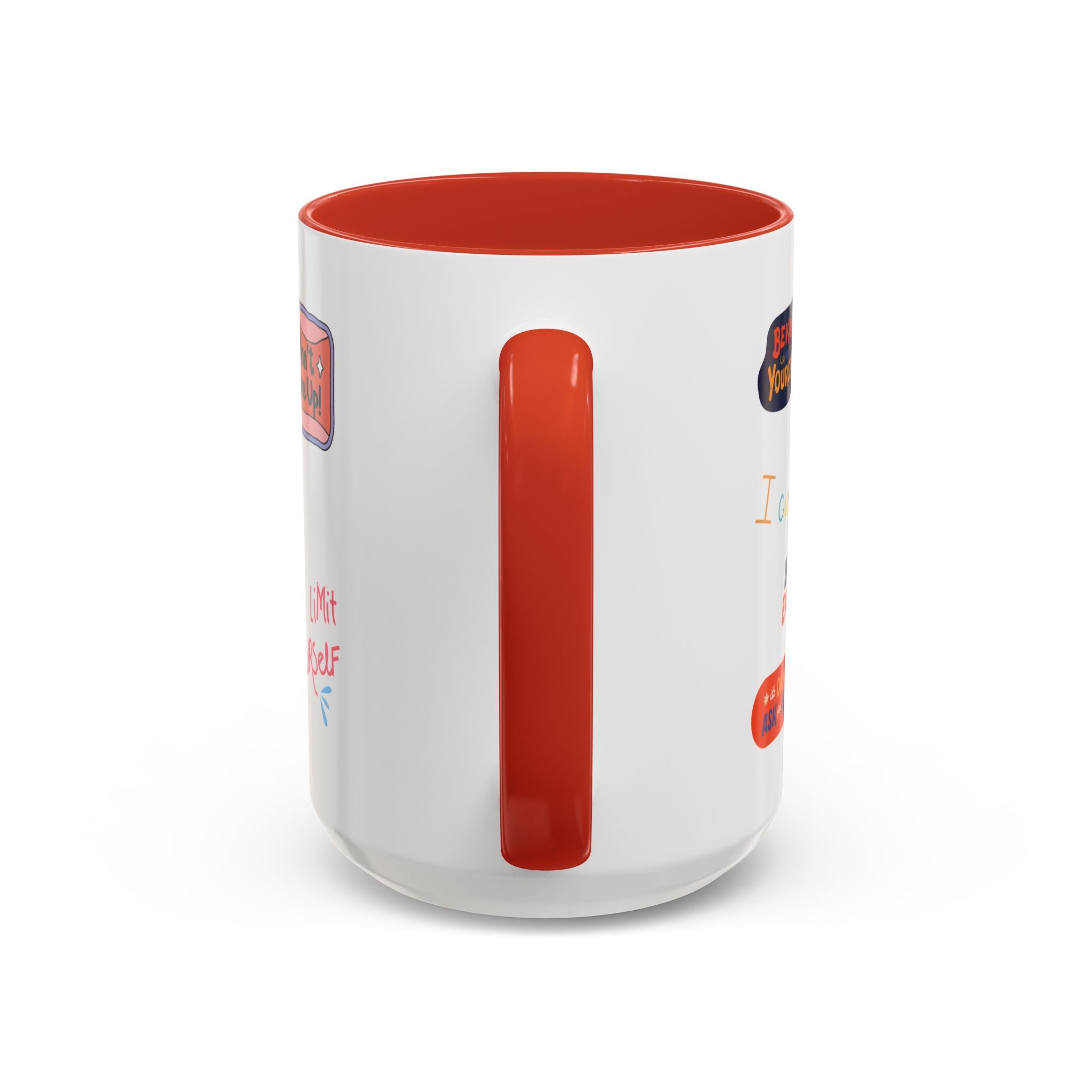 Motivational Sticker Collage Coffee Mug – Ceramic Accent