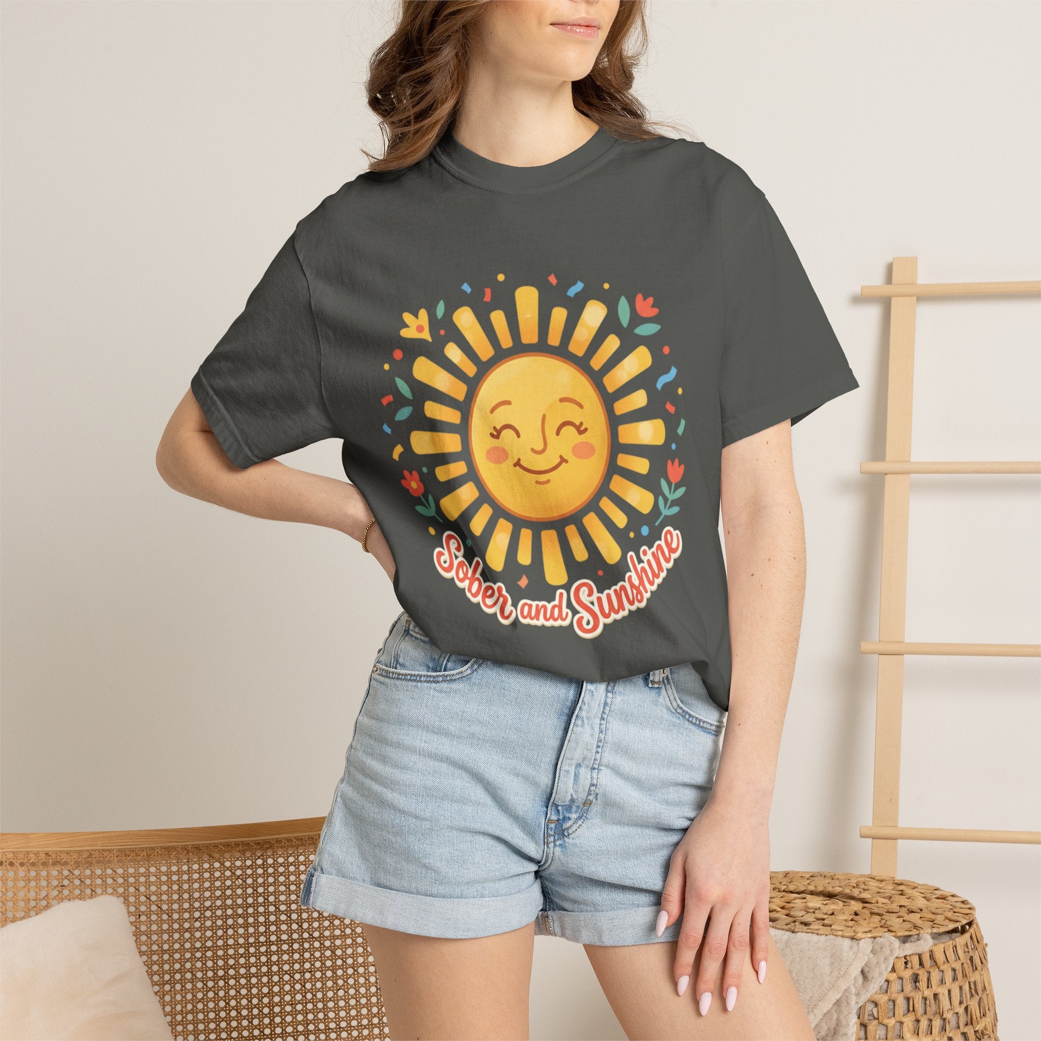 Sober & Grateful Heavyweight T-Shirt – Sunrise Graphic