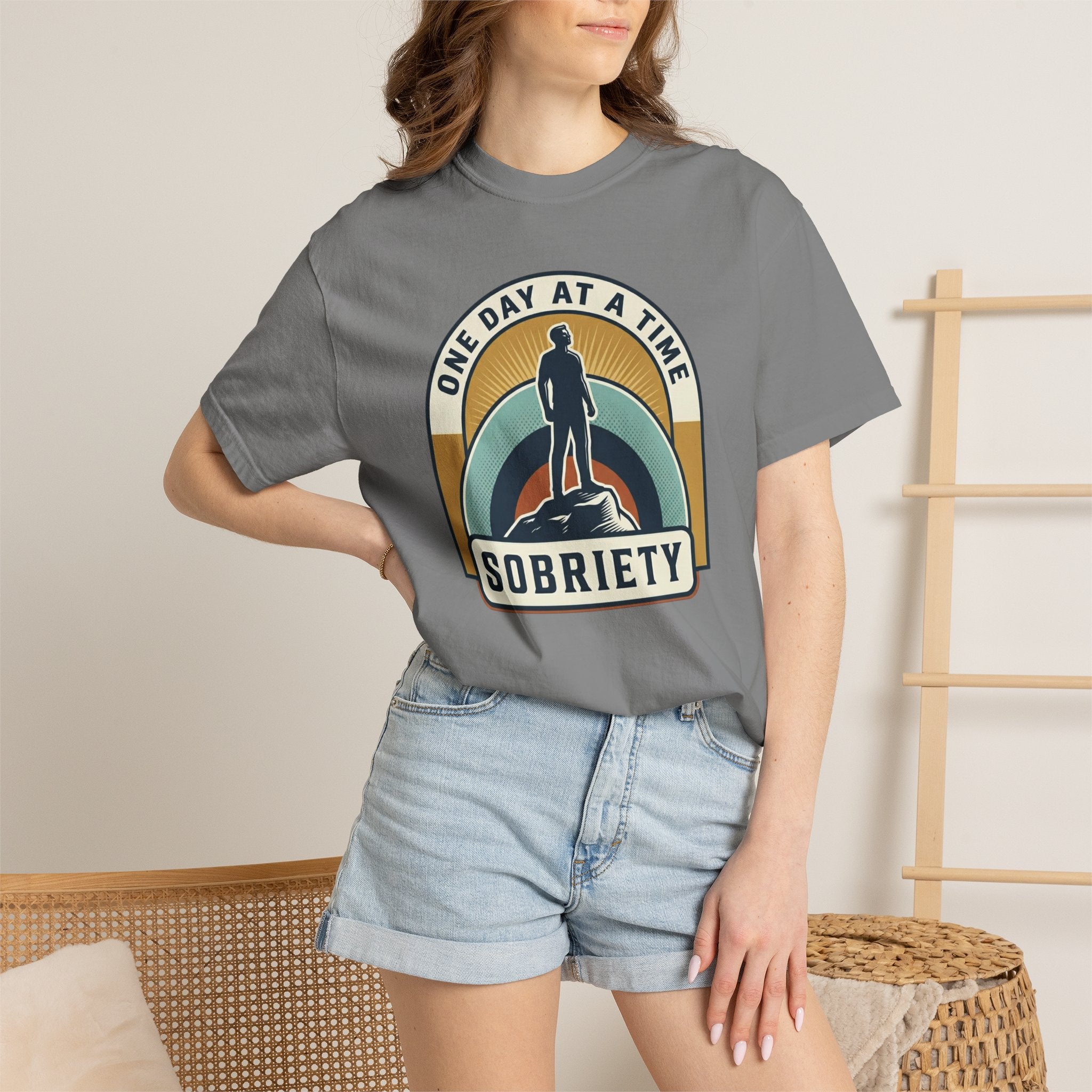 Living Sober Grateful Reminder Heavyweight T-Shirt