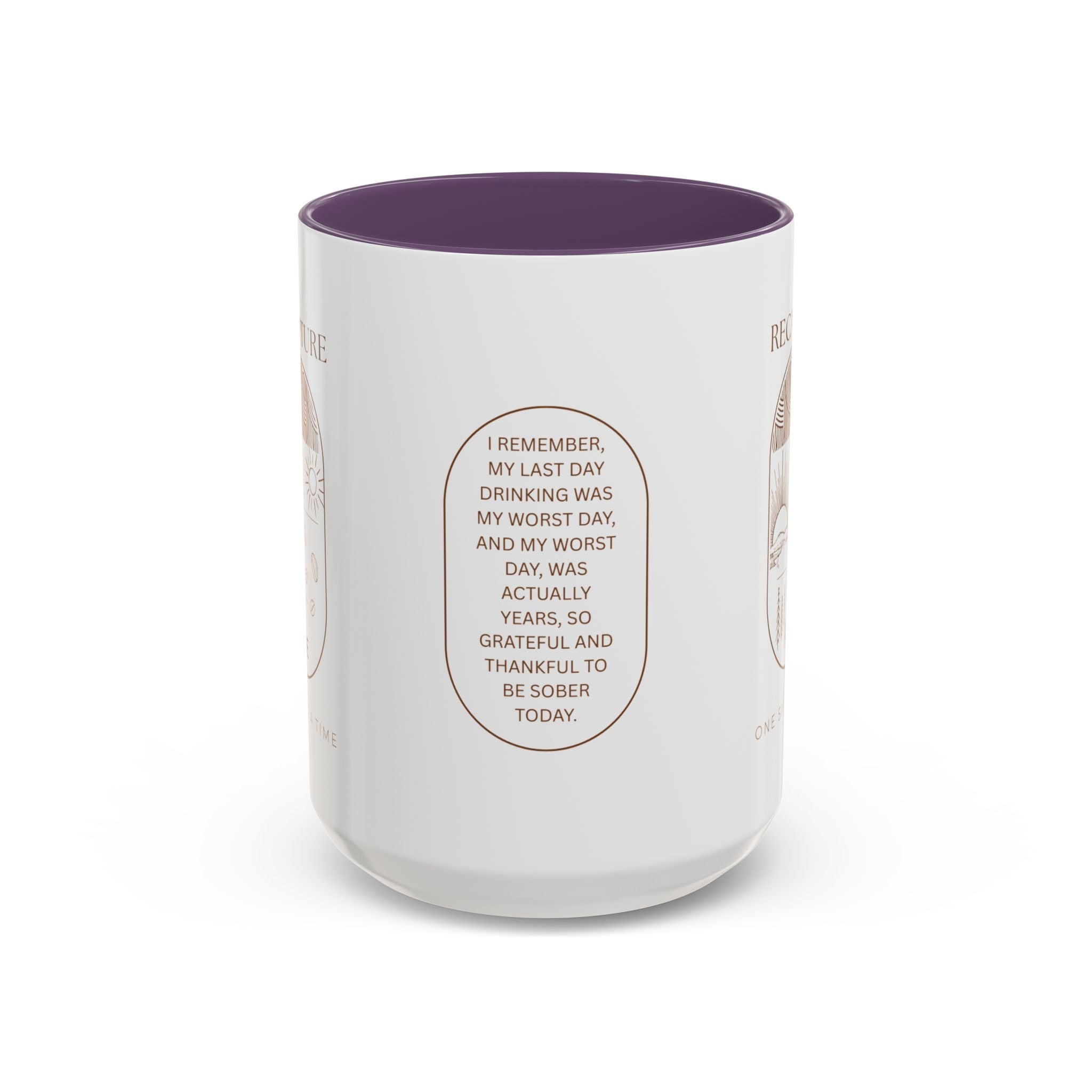 Thankful for Being Sober Recovery Accent Coffee Mug