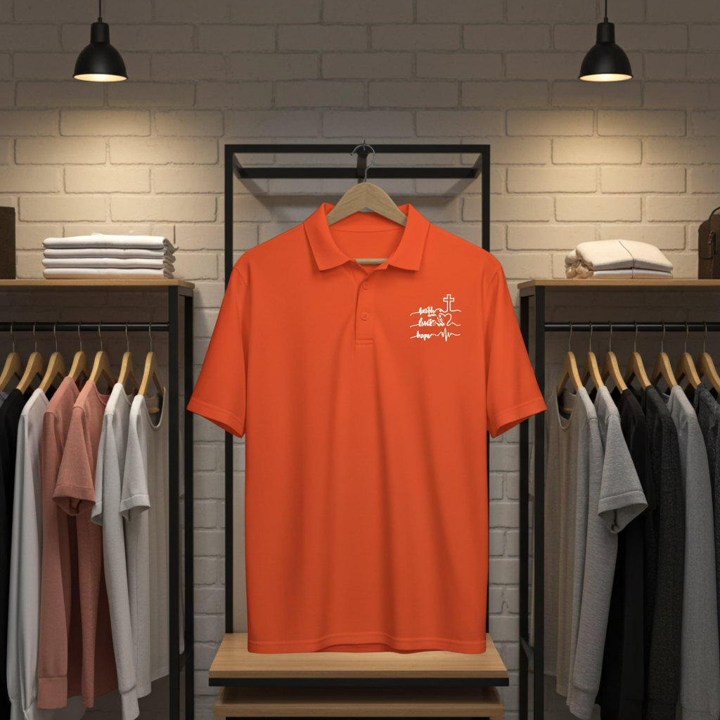Faith Heartbeat Christian Polo Shirt – Lightweight Performance