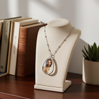 Oval Photo Keepsake Pendant Necklace With Glossy Finish