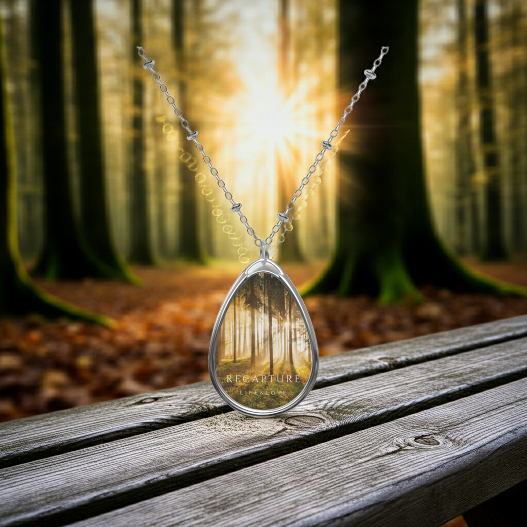 Recovery Oval Necklace — 'Recapture Life and Love' Sobriety Inspirational Pendant