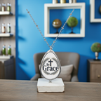 By Grace Oval Pendant Necklace – Christian Inspiration