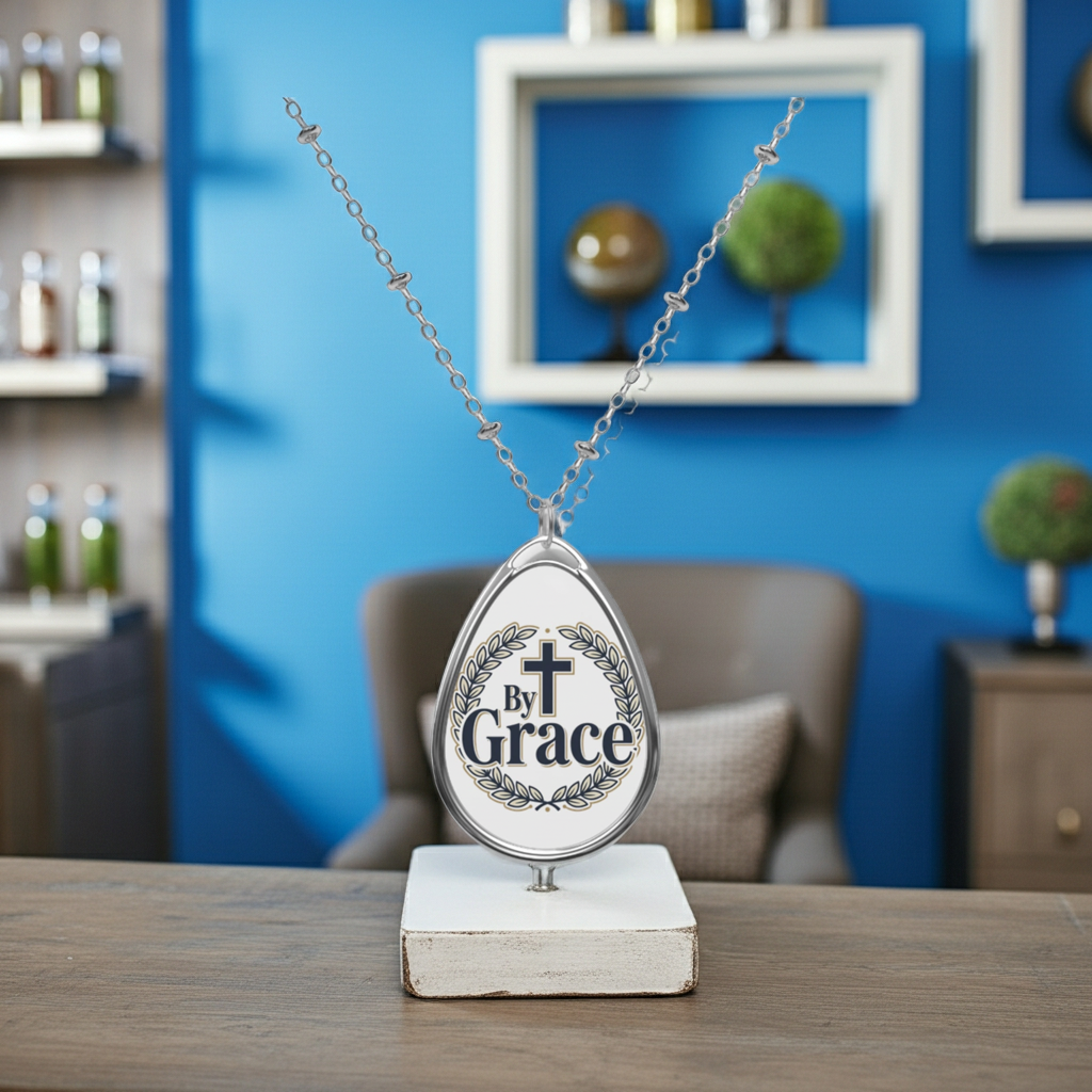 By Grace Oval Pendant Necklace – Christian Inspiration