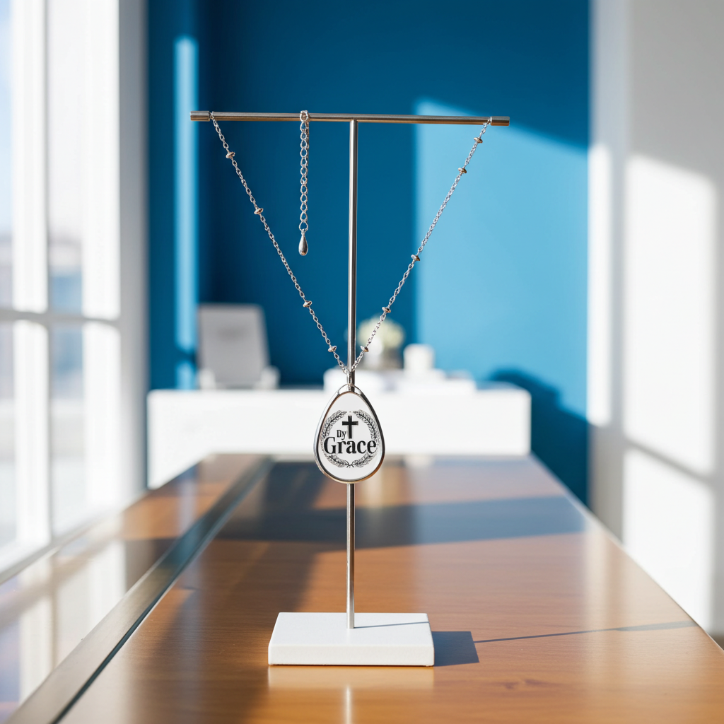 By Grace Oval Pendant Necklace – Christian Inspiration