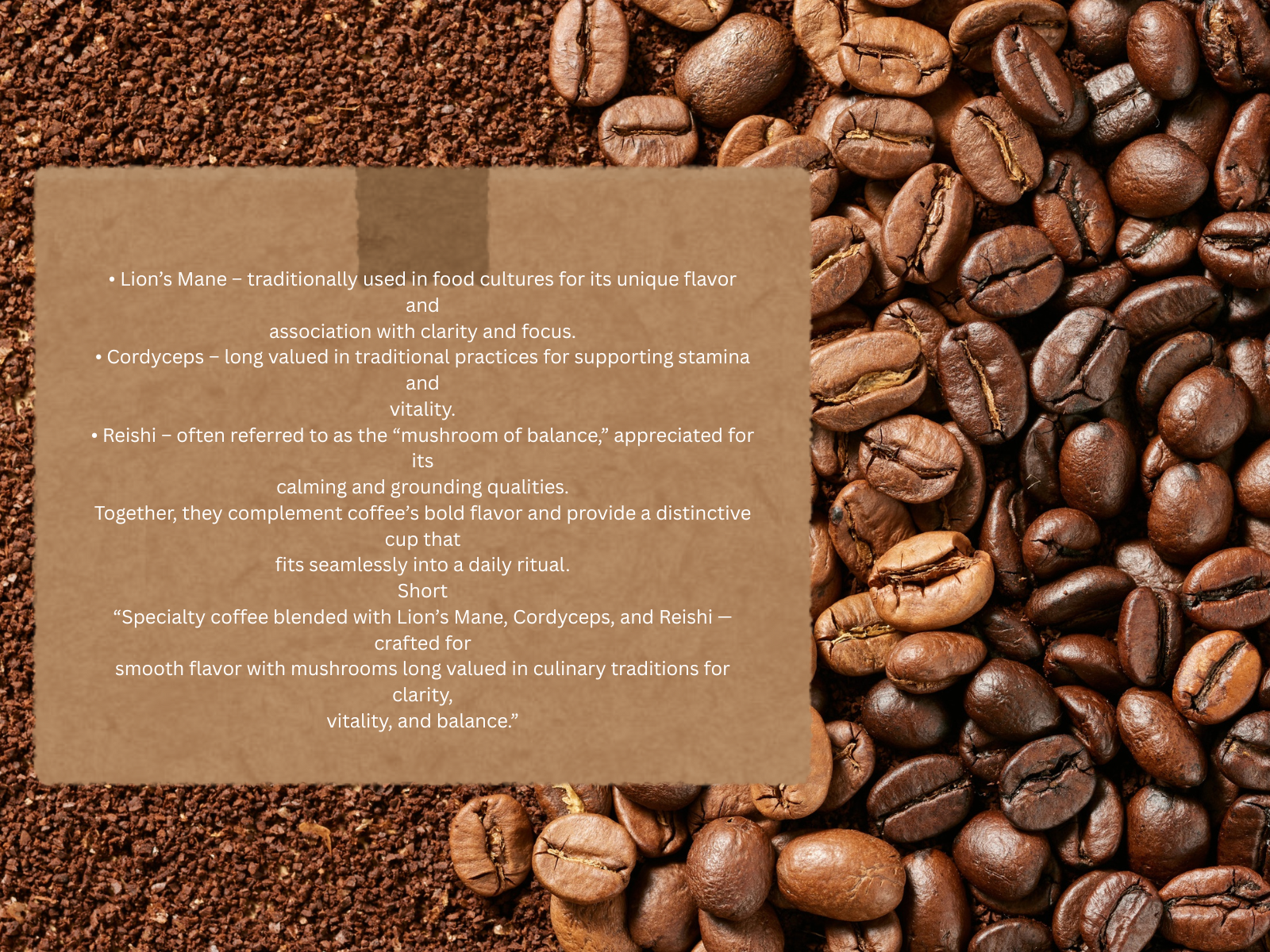 Medium Roast Mushroom Coffee Blend with Lion’s Mane