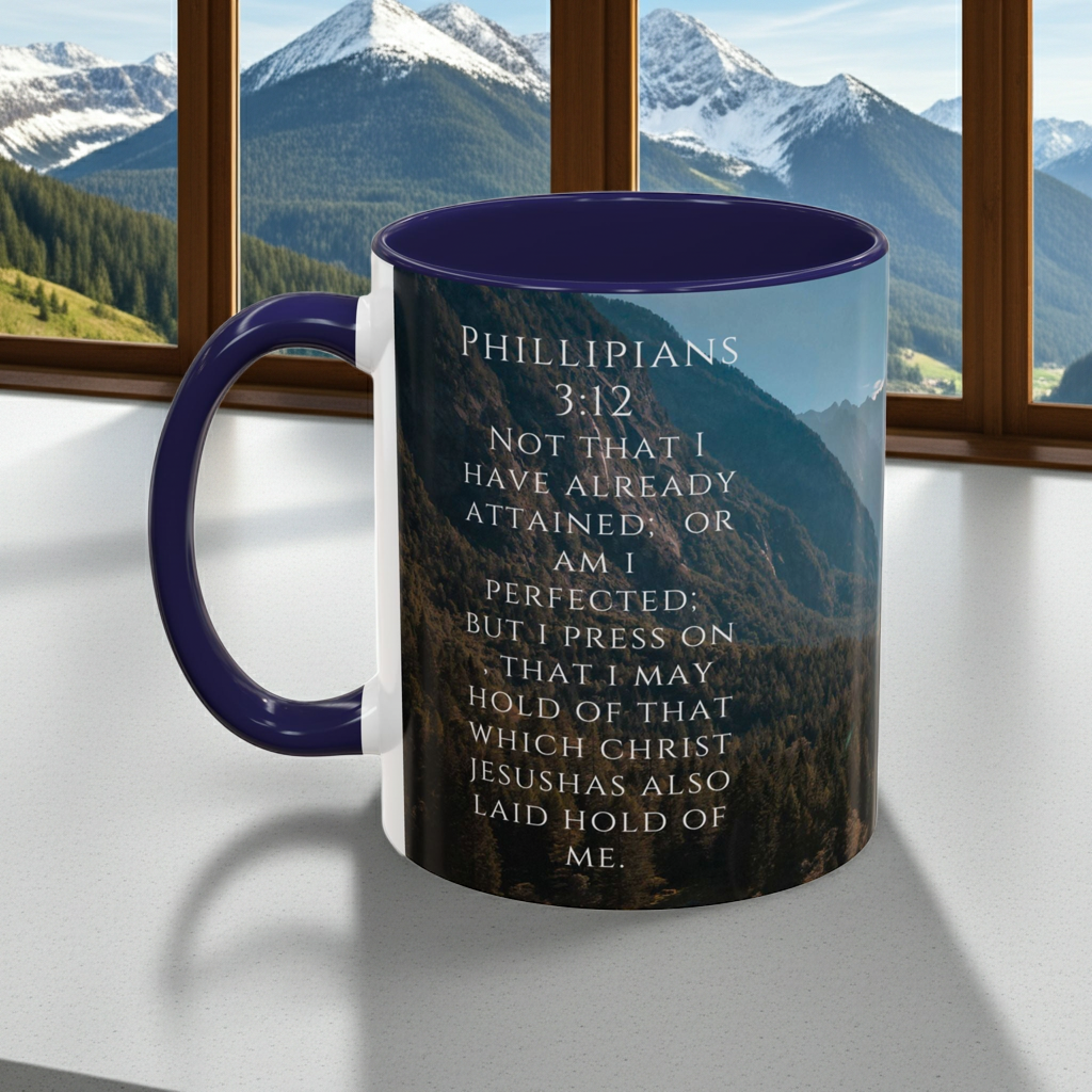 Philippians Bible Verse Mountain Mug – Ceramic Accent Cup