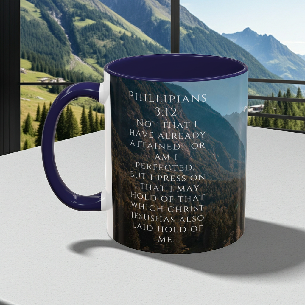 Philippians Bible Verse Mountain Mug – Ceramic Accent Cup