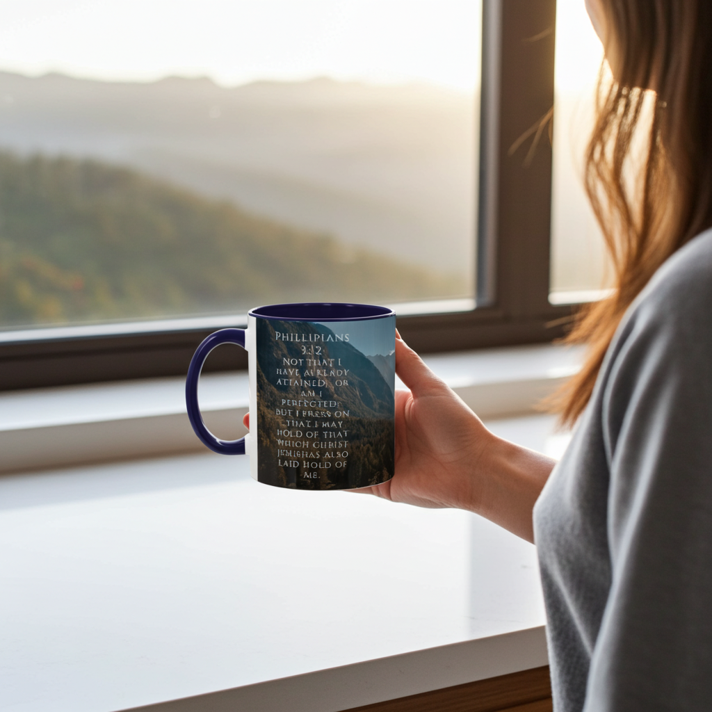 Philippians Bible Verse Mountain Mug – Ceramic Accent Cup
