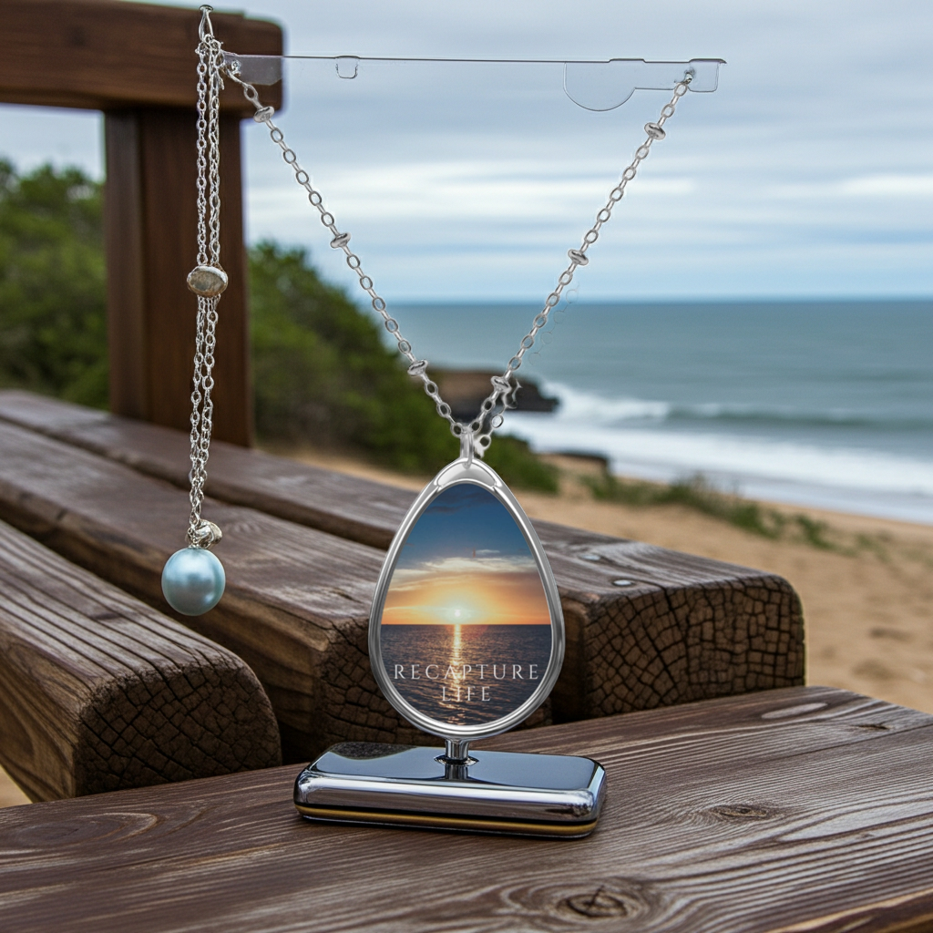 Recovery Oval Necklace "Recapture Life" Sobriety Pendant