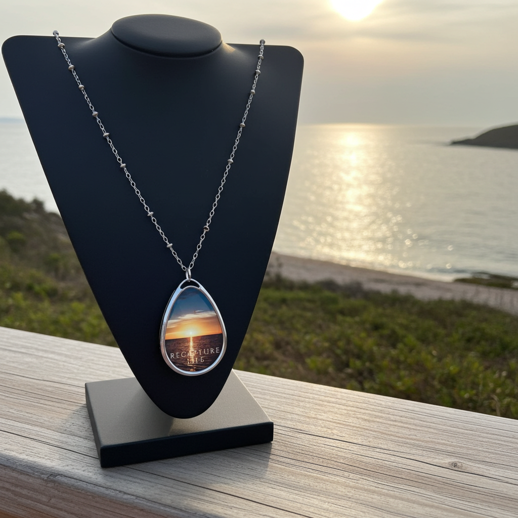 Recovery Oval Necklace "Recapture Life" Sobriety Pendant