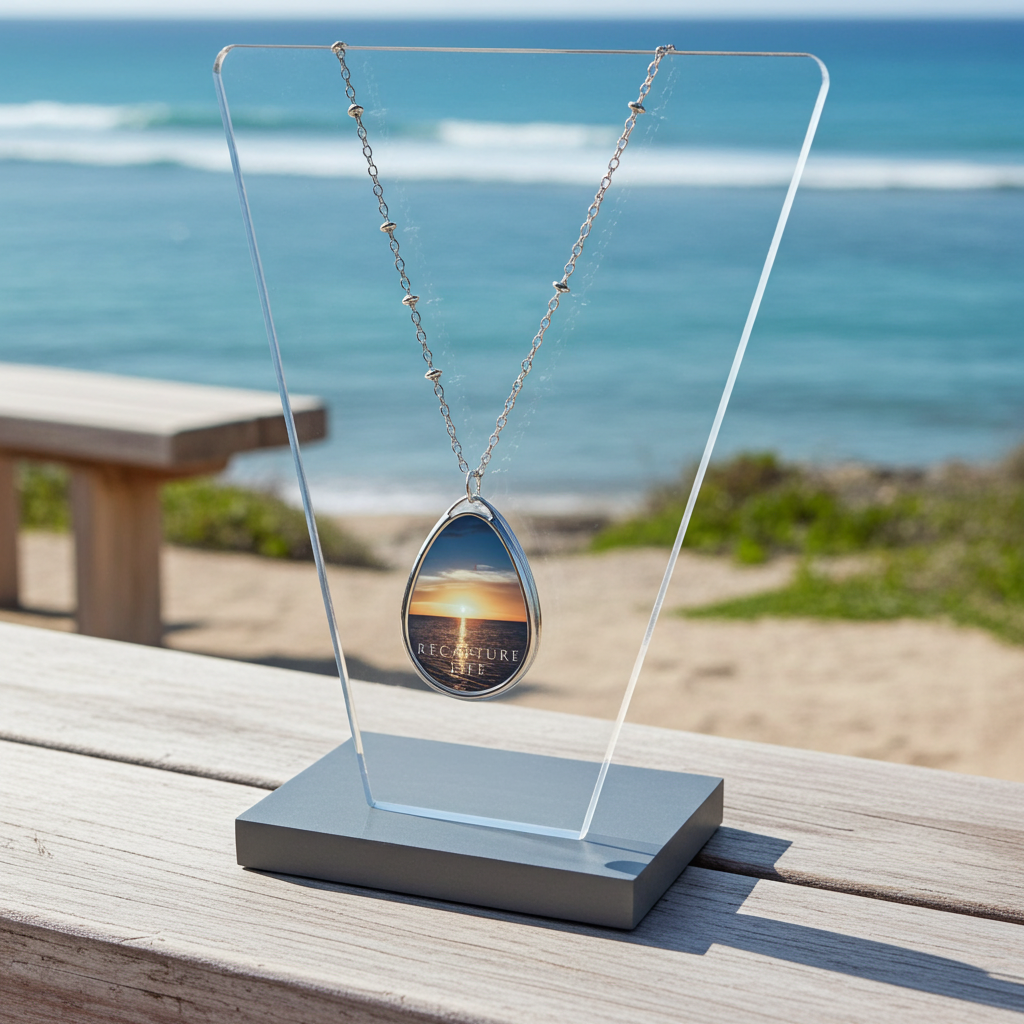Recovery Oval Necklace "Recapture Life" Sobriety Pendant